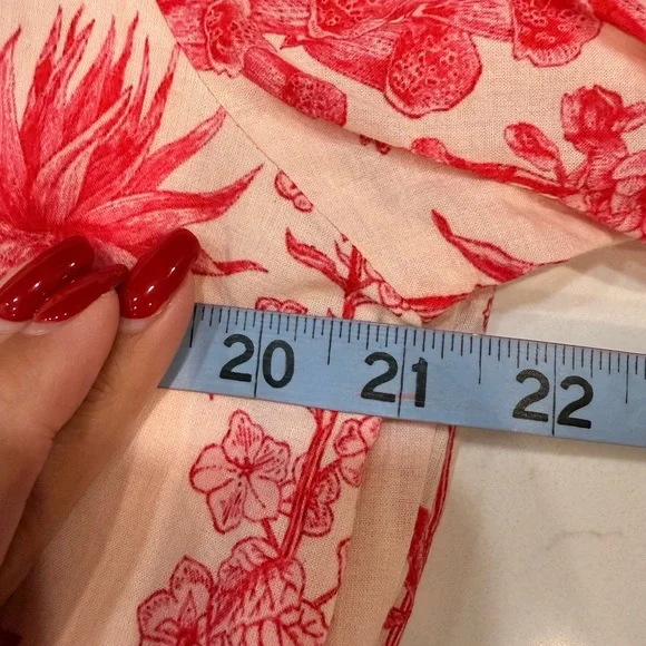 EUC Victoria Dunn Pink And White Floral 100% Cotton Button Front Dress - Large - Picture 6 of 9